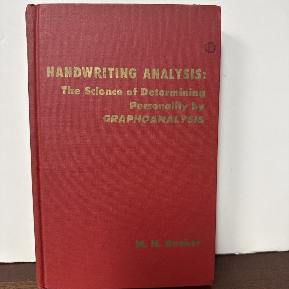 1968 Handwriting Analysis The Science of Determining Personality Bunker